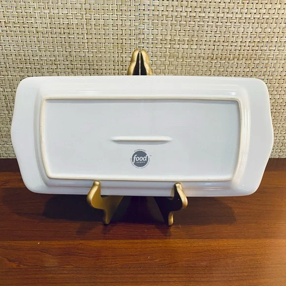 🎄Christmas Merry Red Banner Stoneware Serving Platter by Food Network 13.75" - Picture 5 of 6